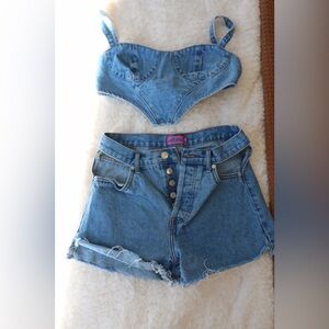 EDIKTED two piece denim set
